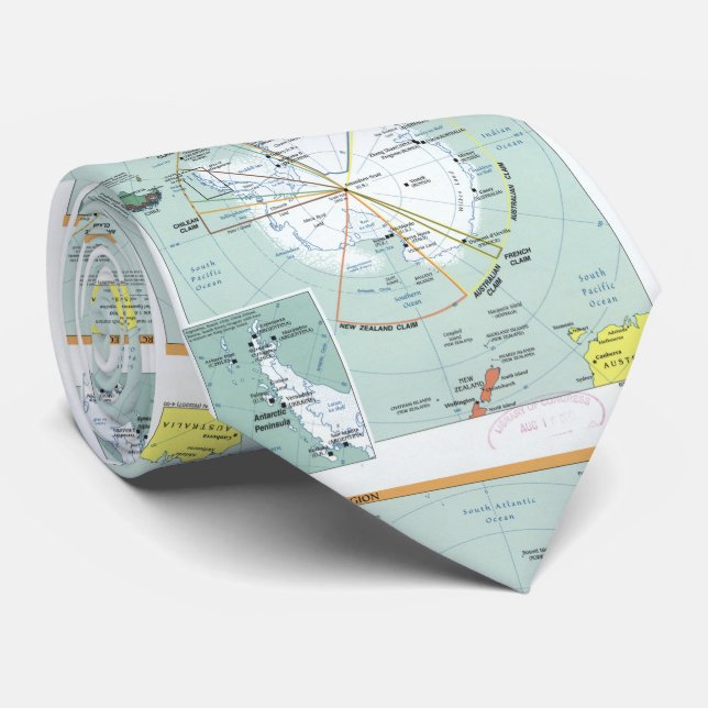 Map of Antarctica (2000) Tie (Rolled)