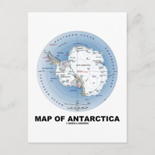 Map Of Antarctica (Geography) Postcard