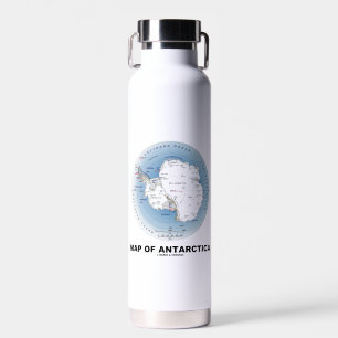 Map Of Antarctica Geography Water Bottle
