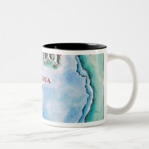 Map of Antarctica Two-Tone Coffee Mug