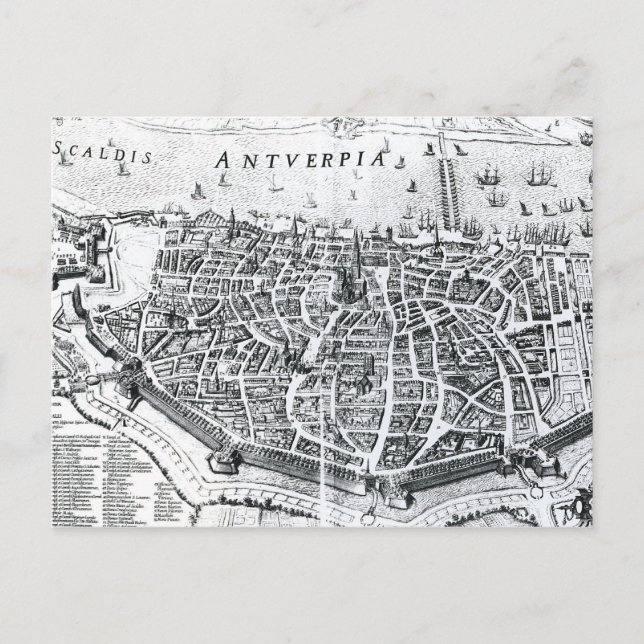 Map of Antwerp Postcard (Front)