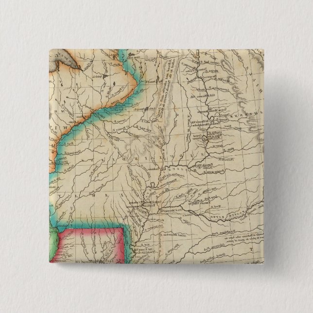 Map Of Arkansas Territory 15 Cm Square Badge (Front)