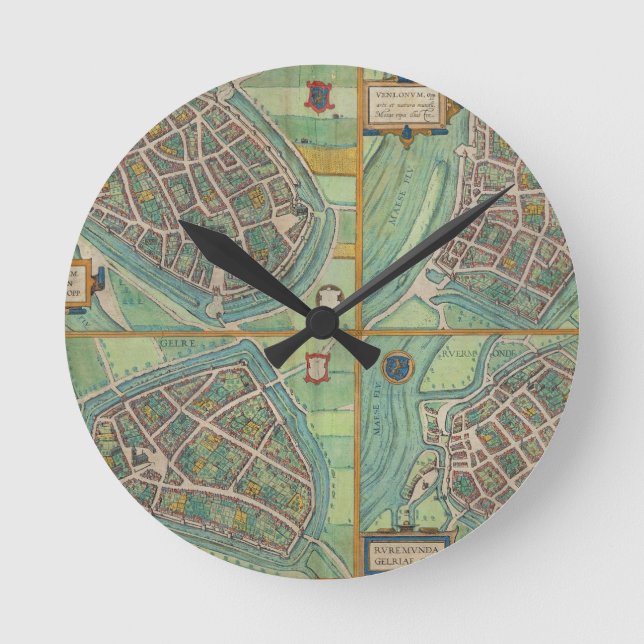 Map of Arnhem, Velmo, Gelre, and Ruerm, from 'Civi Round Clock (Front)
