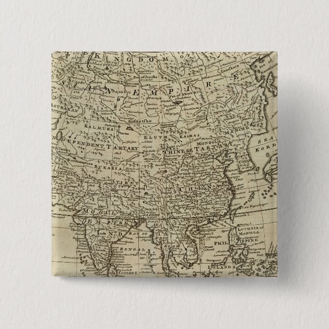 Map of Asia 15 Cm Square Badge (Front)