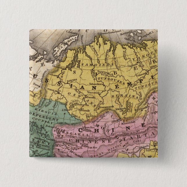 Map of Asia 15 Cm Square Badge (Front)