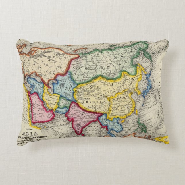 Map Of Asia Decorative Cushion (Front)