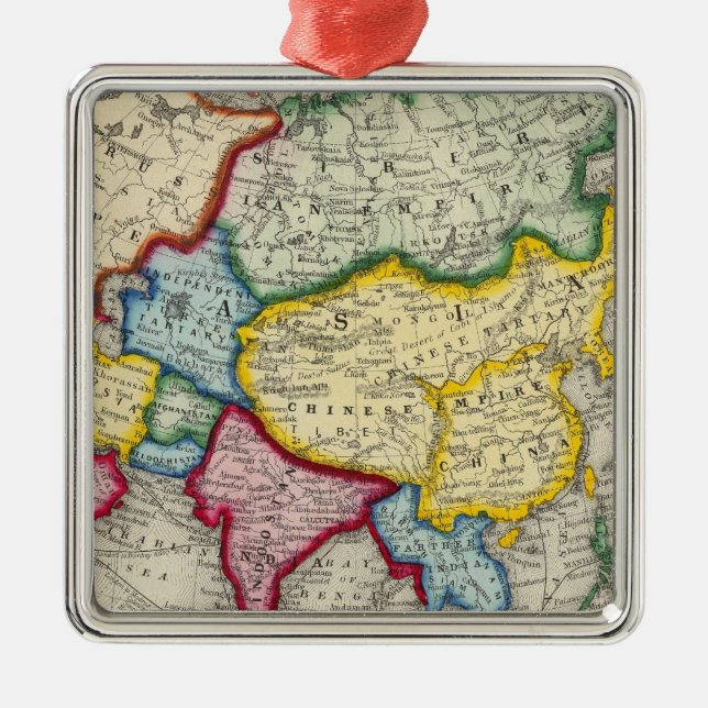 Map Of Asia Metal Tree Decoration (Front)