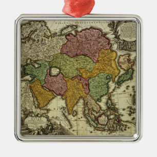 Map of Asia, Nuremberg, c.1730 Metal Tree Decoration