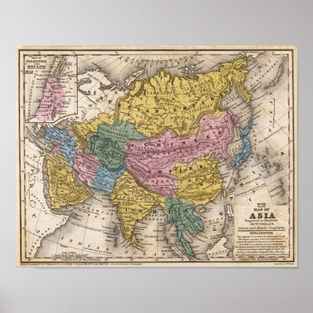 Map of Asia Poster (Front)