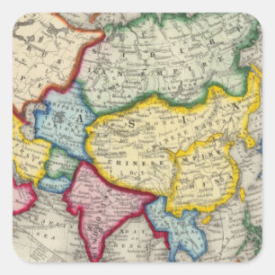 Map Of Asia Square Sticker