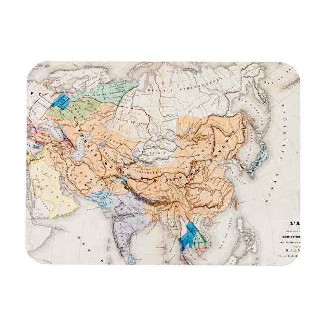 Map of Asia | Time of Kublai Khan Magnet (Horizontal)