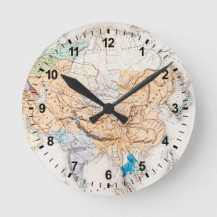 Map of Asia   Time of Kublai Khan Round Clock