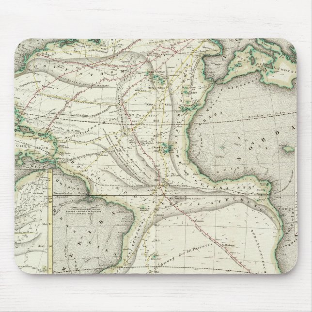 Map of Atlantic Ocean Mouse Pad (Front)
