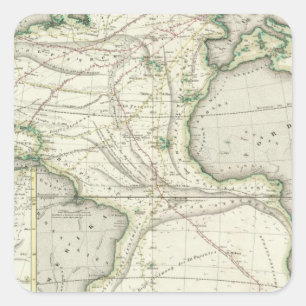 Map of Atlantic Ocean Square Sticker