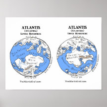 Map of Atlantis - Both Hemispheres - Poster