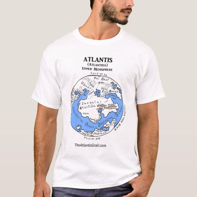 Map of Atlantis - Both Hemispheres - T-Shirt (Front)