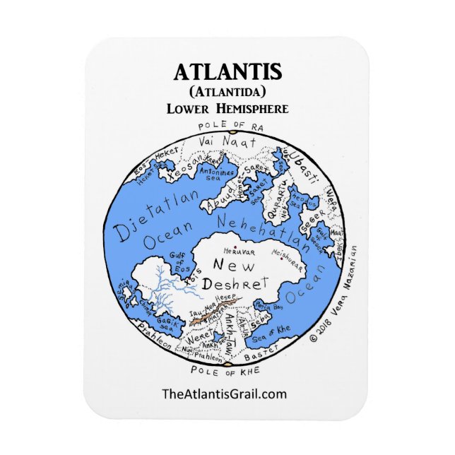 Map of Atlantis - Lower Hemisphere - Magnet 2 (Vertical)