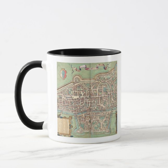 Map of Augsburg, from 'Civitates Orbis Terrarum' b Mug (Left)