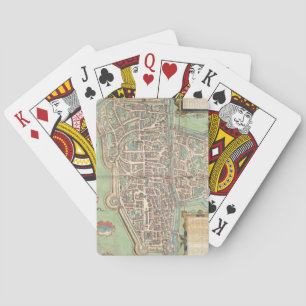 Map of Augsburg, from 'Civitates Orbis Terrarum' b Playing Cards
