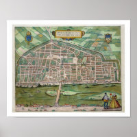Map of Aurelia, from 'Civitates Orbis Terrarum' by