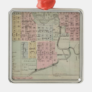 Map of Austin, Mower County, Minnesota Metal Ornament