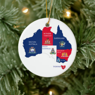 Map of Australia Ceramic Ornament
