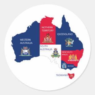 Map of Australia Classic Round Sticker