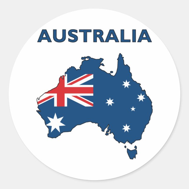 Map Of Australia Classic Round Sticker (Front)