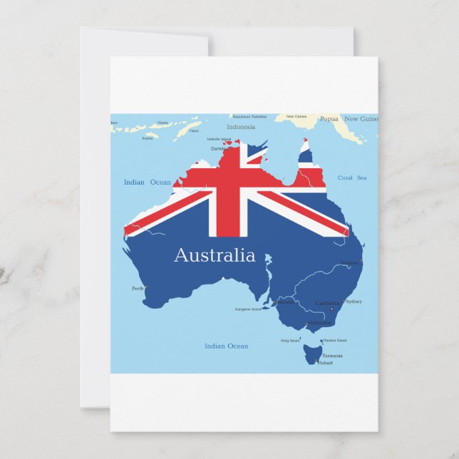 Map Of Australia Invitations (Front)