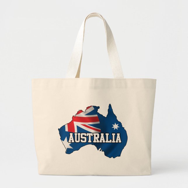 Map Of Australia Large Tote Bag (Front)