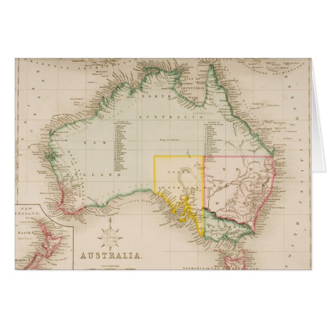 Map of Australia & New Zealand (Front Horizontal)