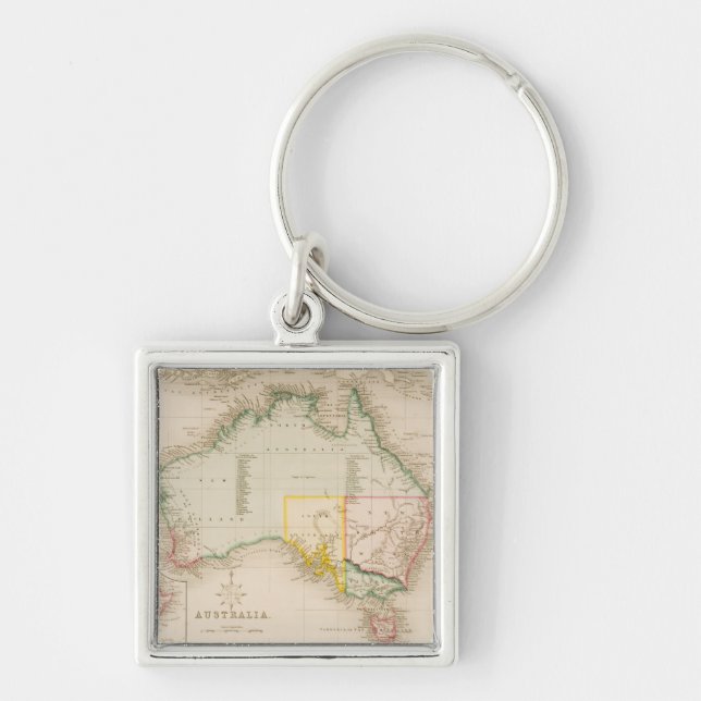 Map of Australia & New Zealand Key Ring (Front)