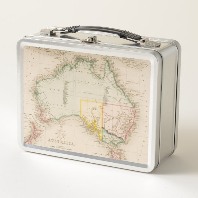 Map of Australia & New Zealand Metal Lunch Box (Front)
