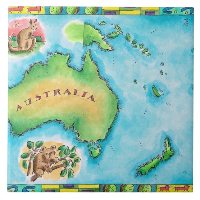Map of Australia Tile (Front)
