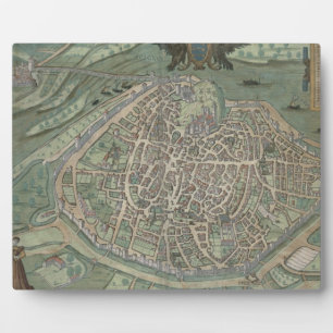 Map of Avignon, from 'Civitates Orbis Terrarum' by Plaque