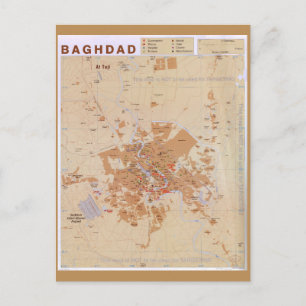 Map of Baghdad, Iraq (2003) Postcard
