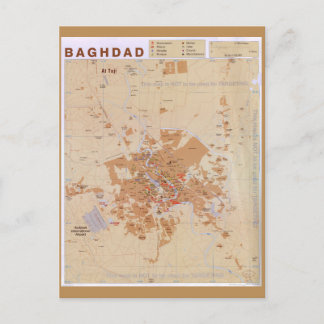 Map of Baghdad, Iraq (2003) Postcard