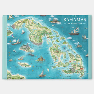 Map of bahamas magnet