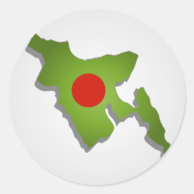 Map of Bangladesh Classic Round Sticker (Front)
