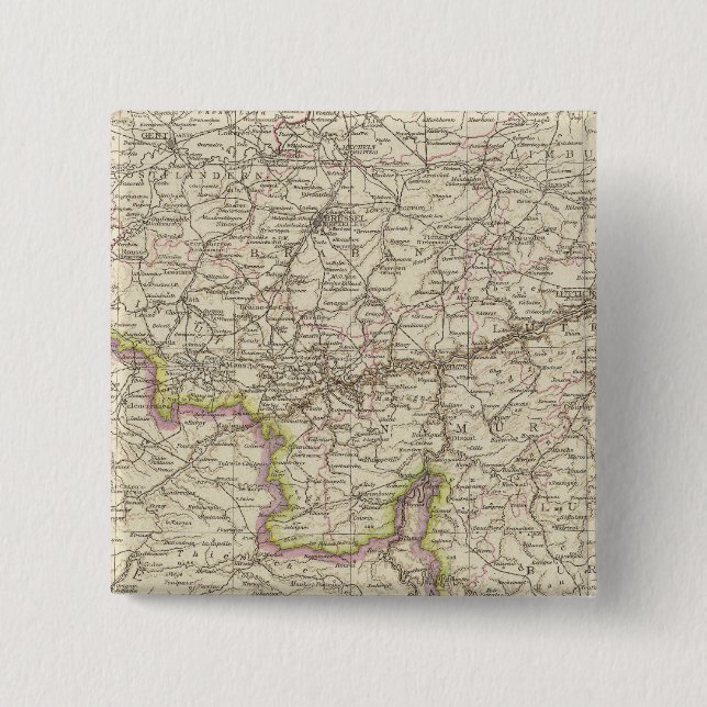 Map of Belgium and Luxembourg 15 Cm Square Badge (Front)