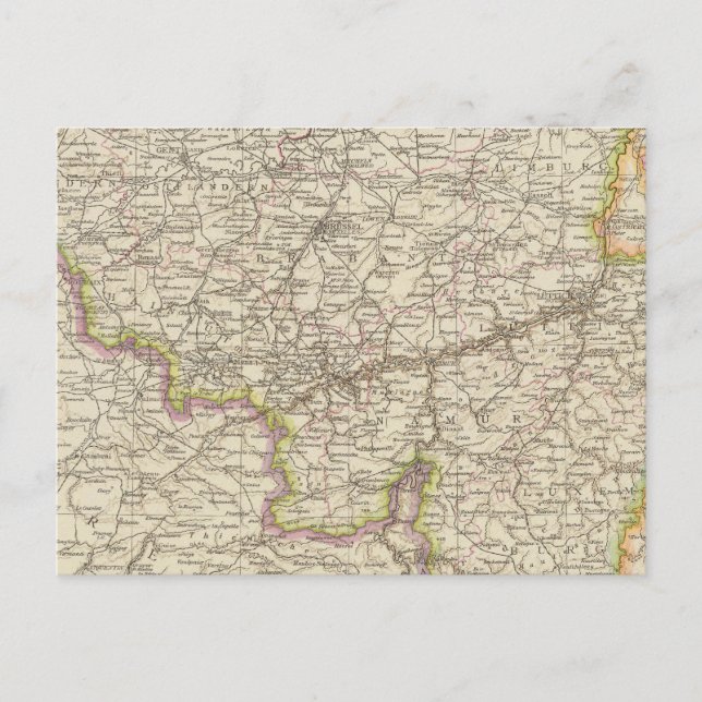 Map of Belgium and Luxembourg Postcard (Front)