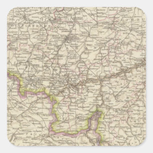 Map of Belgium and Luxembourg Square Sticker