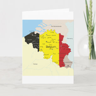 Map Of Belgium Greeting Cards