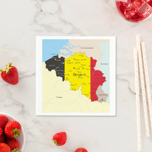 Map Of Belgium Paper Napkins