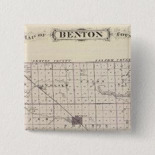 Map of Benton County 15 Cm Square Badge