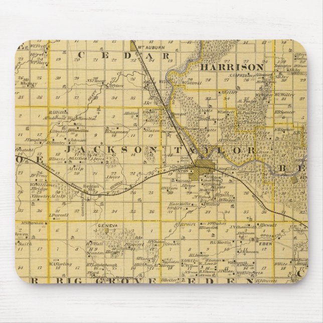 Map of Benton County, State of Iowa Mouse Pad (Front)