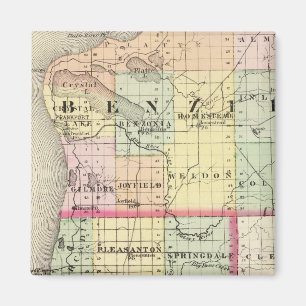 Map of Benzie and Manistee counties, Michigan Magnet