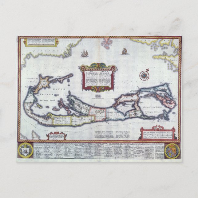 Map of Bermuda Postcard (Front)