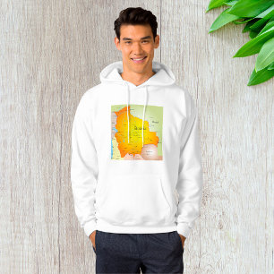 Map of Bolivia with Cities and Borders Hoodie