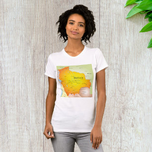 Map of Bolivia with Cities and Borders T-Shirt